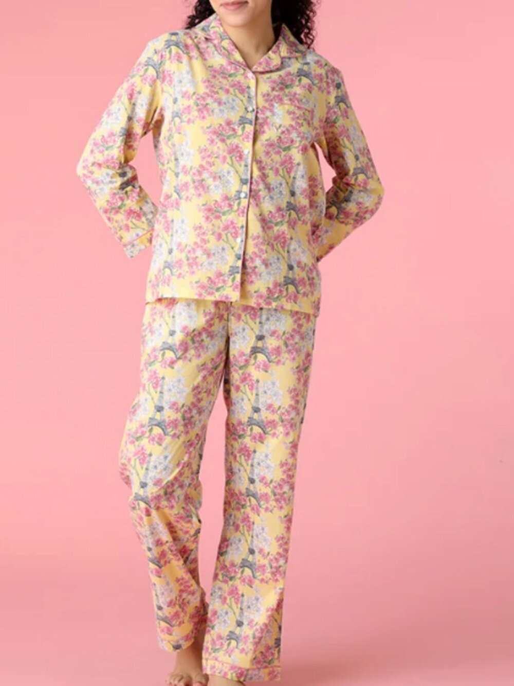 Mahogany Paris Print PJ Lounge Sleep Set L